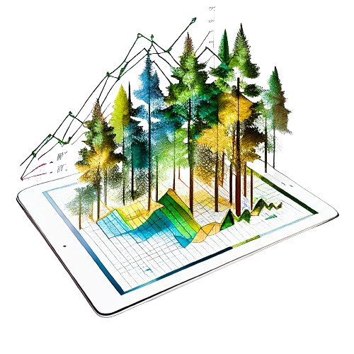 pine trees on tablet